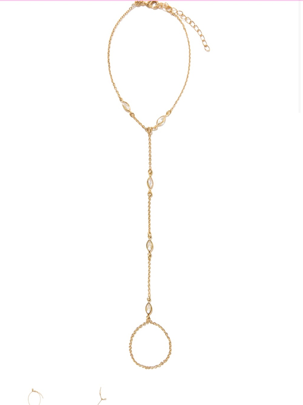 Crystal Haze Gold Hand Chain Bracelet - Picture 2 of 5